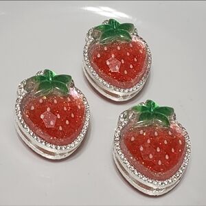 Strawberry Rhinestone Bead Fancy Bead Two Sided 1‎ Piece Jewelry Making Beadable